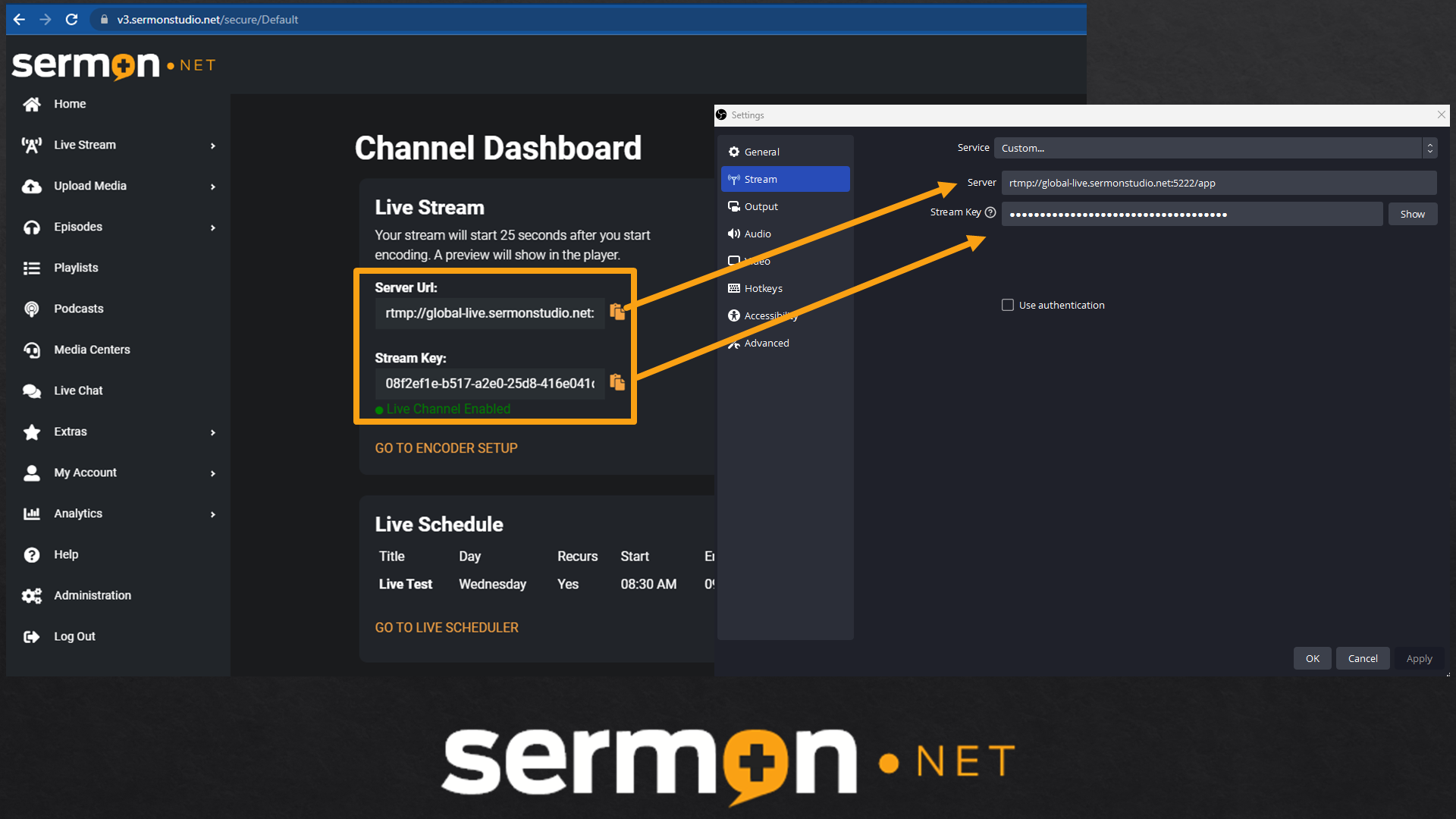 sermon.net live streaming