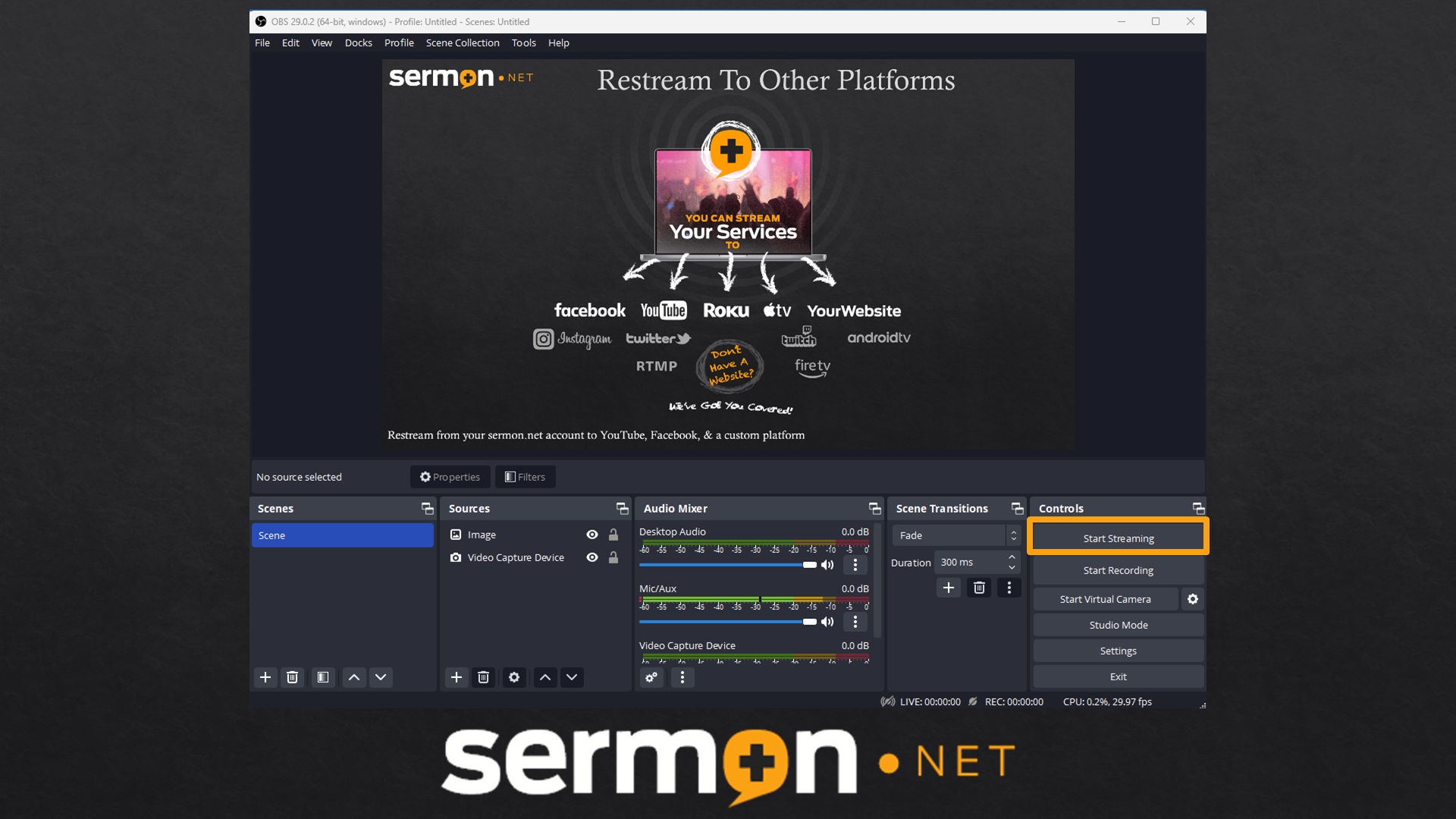 sermon.net how to stream