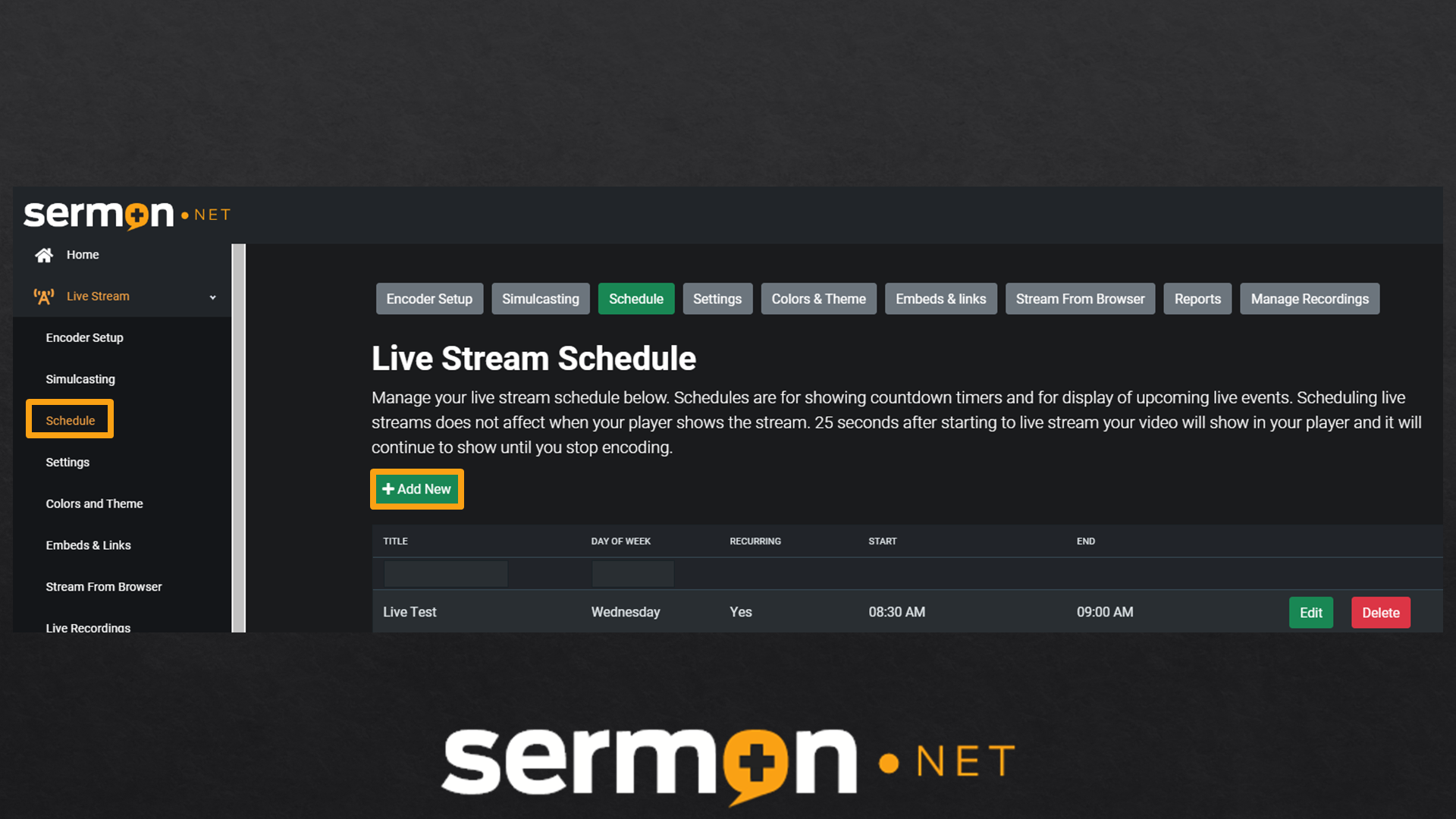 sermon.net live schedule